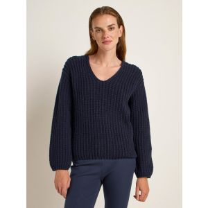 LANIUS_224-14095-599-midnight-melange-34_Pullover-mit-V-Auss